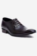 Footprint - Black Formal Textured Leather Lace Up