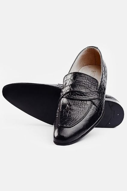 Footprint - Black Fashion Leather Slip On