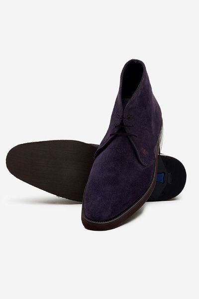 Footprint - Purple Causal Suede Leather Lace Up