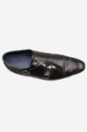 Footprint - Black Fashion Leather Brogue Double Monkt