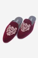 Footprint - Red Casual Velvet Slippers