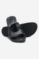 Footprint - Black Casual leather Slippers