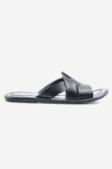 Footprint - Black Casual leather Slippers
